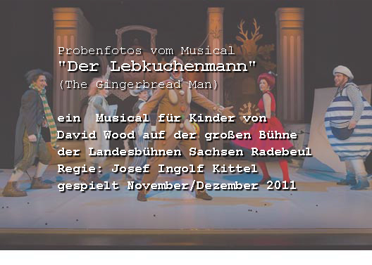 Nov. 2011 / Probenfotos vom Musical "Der Lebkuchenmann" (The Gingerbread Man) ein  Musical für Kinder von David Wood auf der großen Bühne der Landesbühnen Sachsen Radebeul